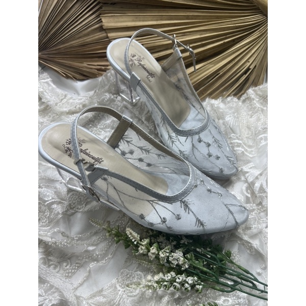 sepatu wanita Rafaizoutfit clarisa silver 7cm kaca