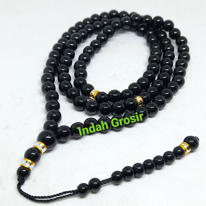 TASBIH BATU BLACK ONEX PEMBATAS COMBINASI