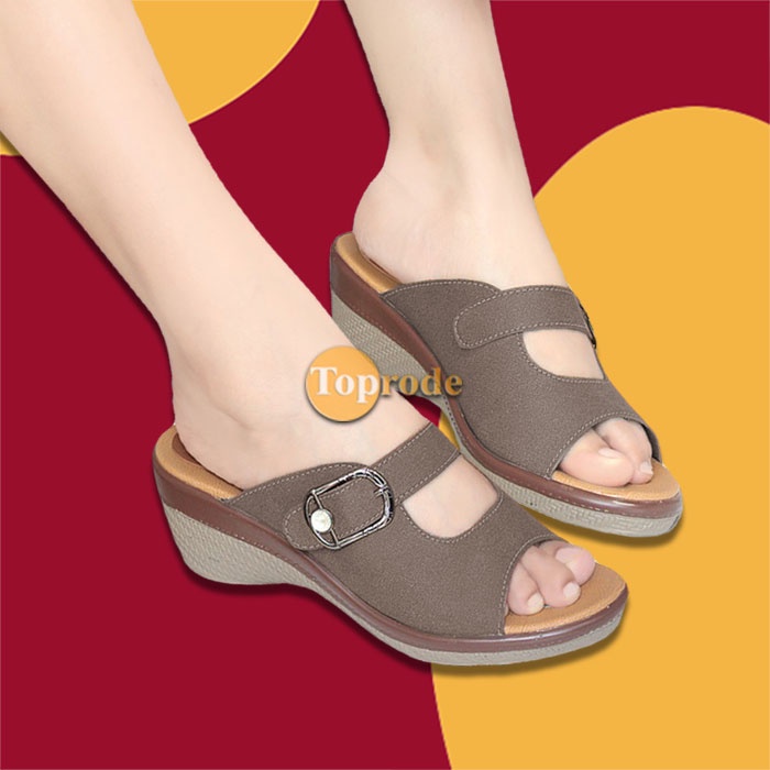 [TC25] SANDAL WEDGES WANITA TALI SENDAL FASHION TERBARU SLOP SELOP SLIP KEKINIAN CEWEK MURAH PLATFORM SIMPLE DEWASA KONDANGAN