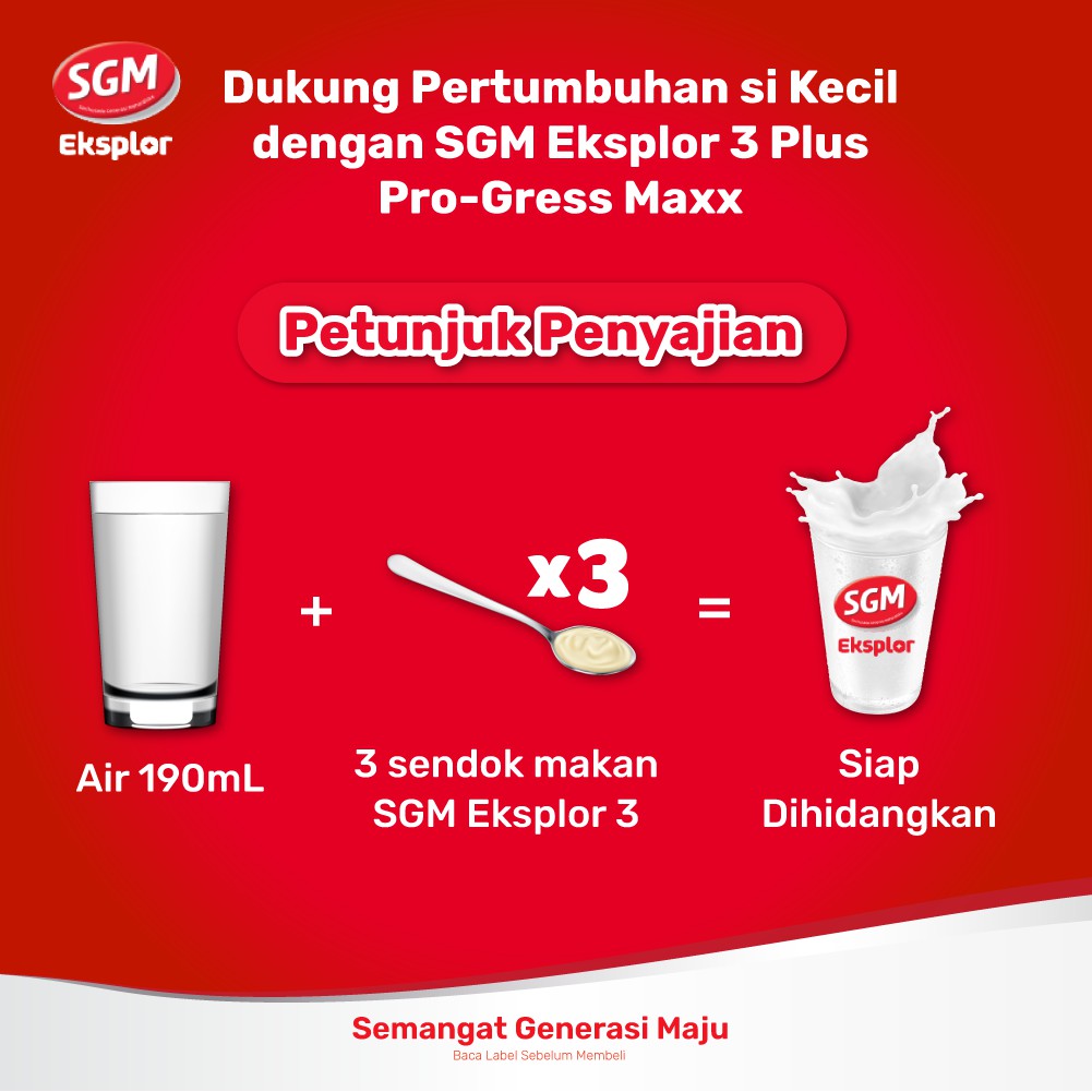 SGM Eksplor Belajar 3+ Pro-GressMaxx Cokelat Susu Bubuk 400 gr