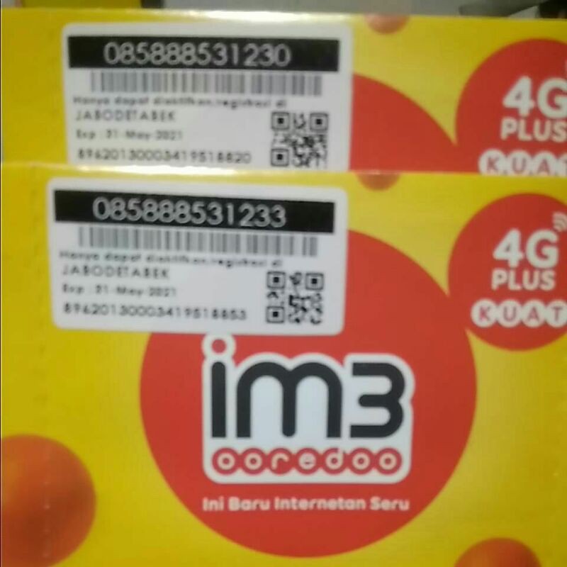 No Cantik IM3 Triple Tengah 888,  085-888-53-1230 & 085-888-53-1233