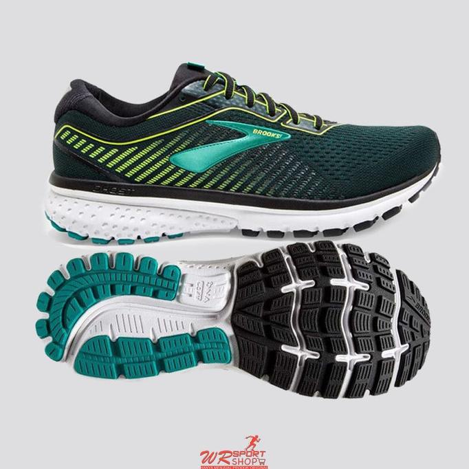 PROMO Sepatu Brooks Ghost 12 Wide Black Lime ORIGINAL BNIB MURAH