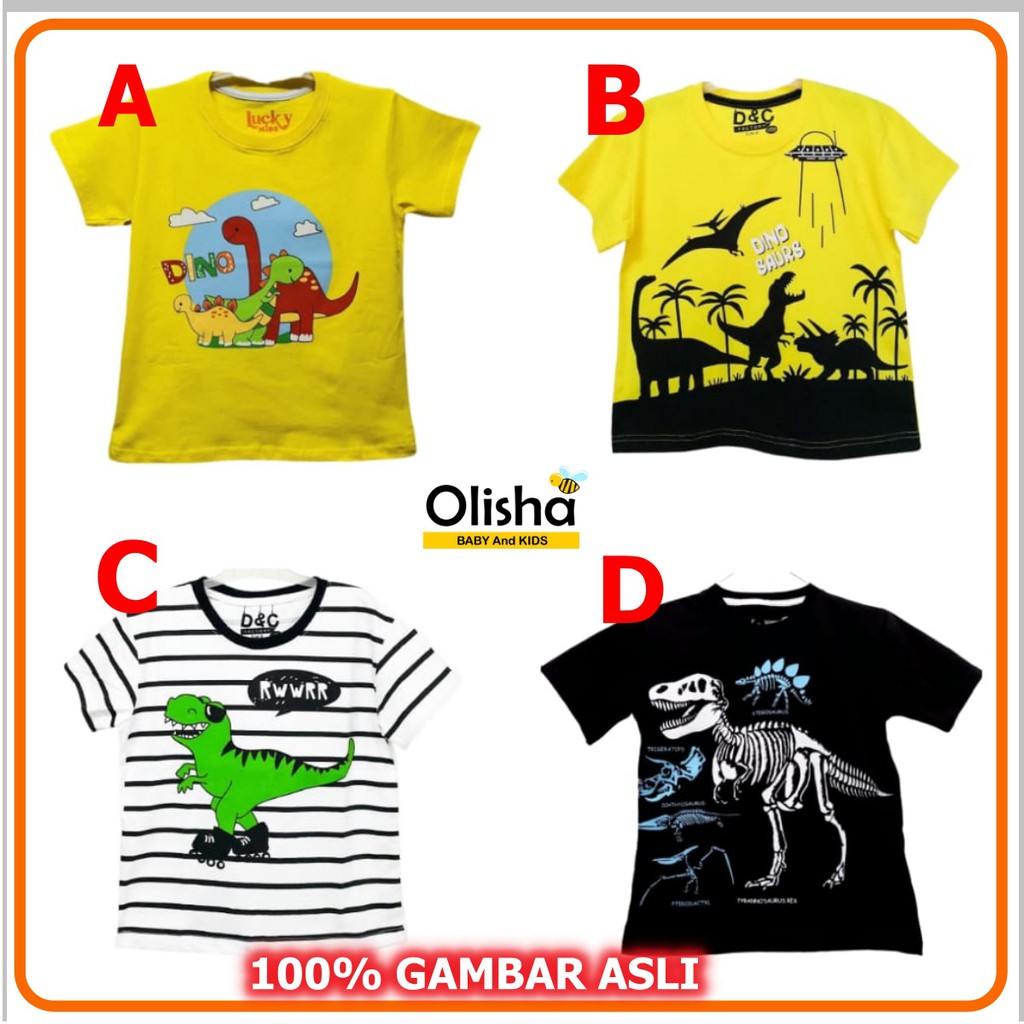 Kaos Anak Laki Laki Motif Dinosaurus 1-10 Tahun Baju Kaos Anak Laki Baju Anak Laki Kaos Anak Murah