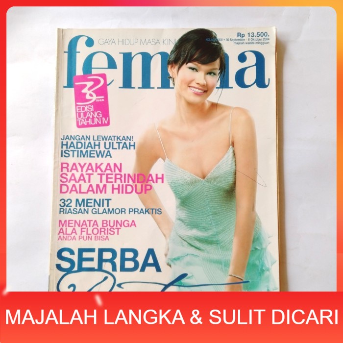 Majalah FEMINA No.40 Sep 2004 Cover TRACY TRINITA Langka