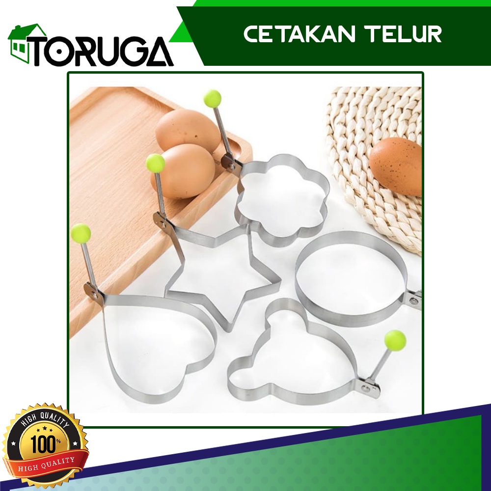 Cetakan Telur Stainless Steel Bentuk Egg Mold Goreng Kukus Bento Panggang