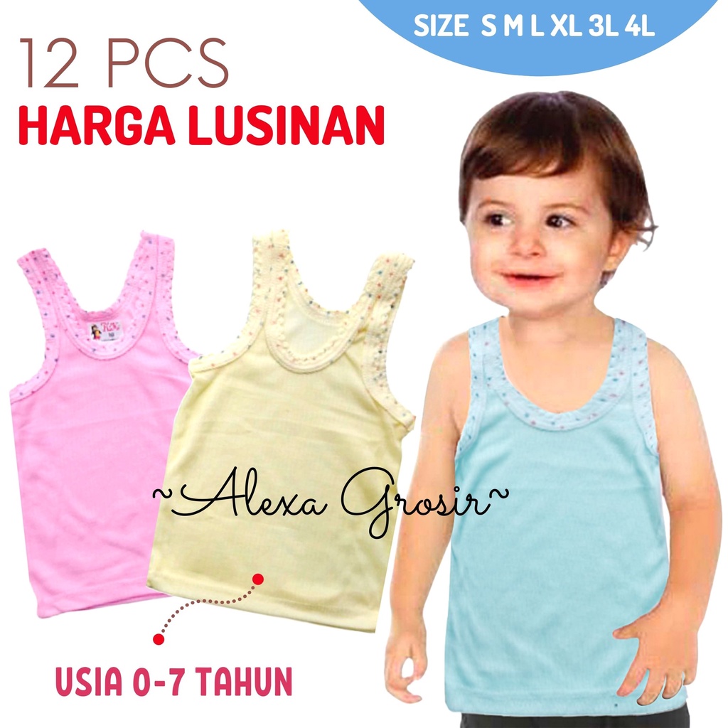 KAOS DALAM ANAK WARNA LUSINAN KIKI 12 PCS //alexa