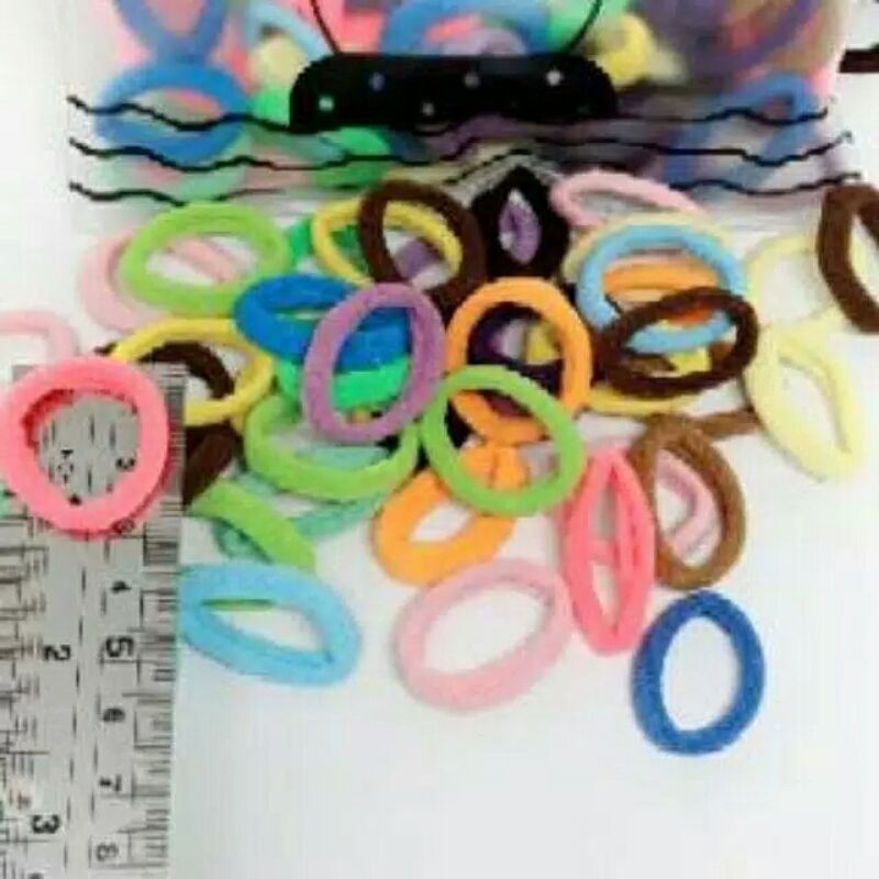 IKAT RAMBUT DONAT KECIL FREE POUCH/ 40 PCS