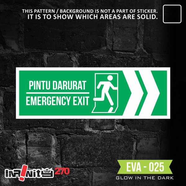 

Unik sticker stiker safety sign jalur evakuasi emergency exit label EVA-025 Murah