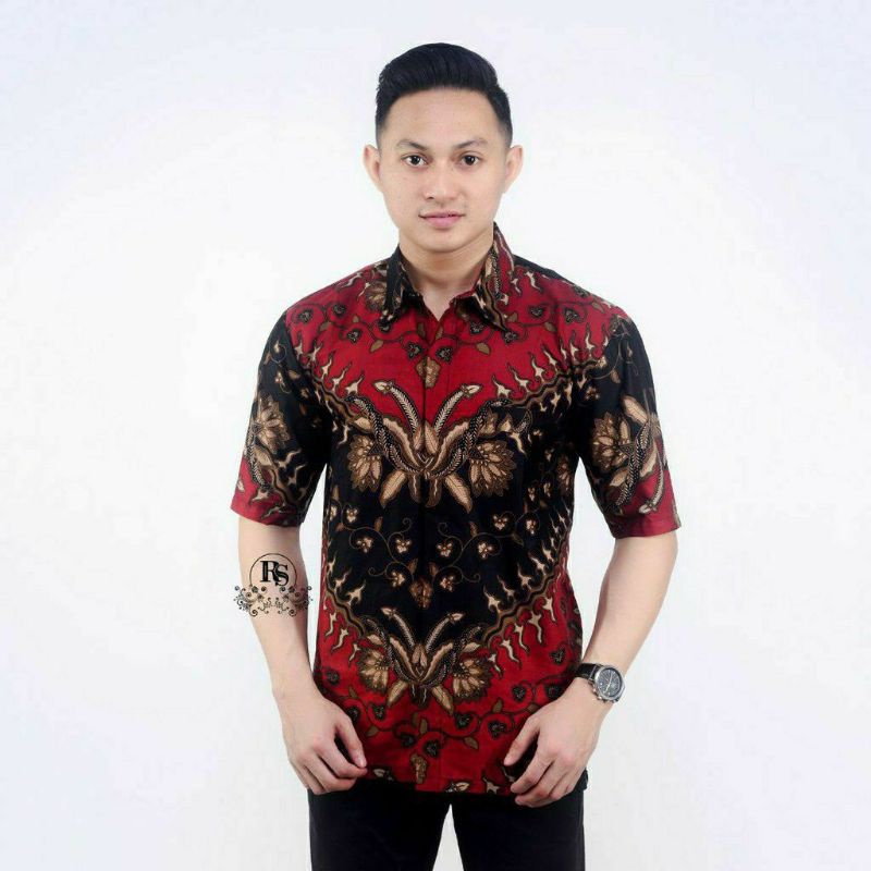 terbaru kemeja batik lengan pendek / baju batik pria / batik modern