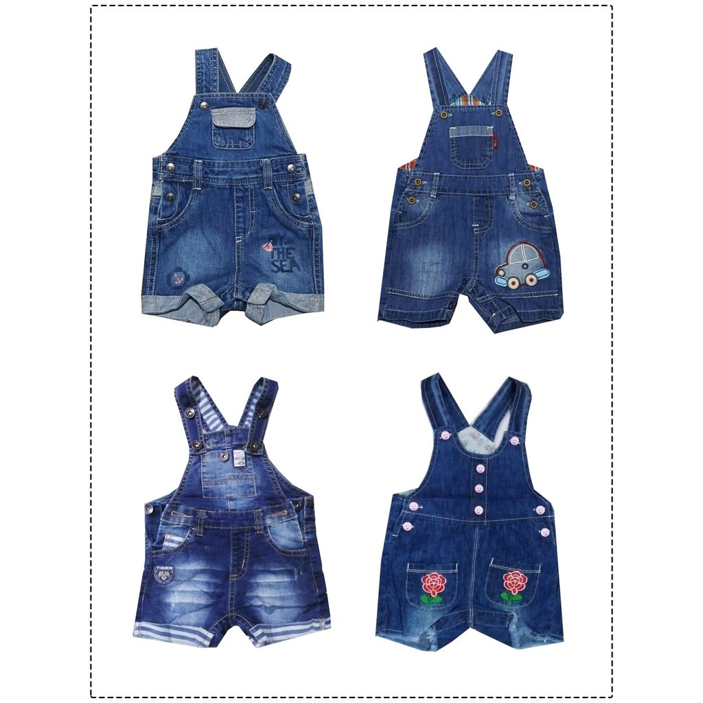 Overall Denim Import 5/ Overall Jeans Pendek Bayi Laki Perempuan