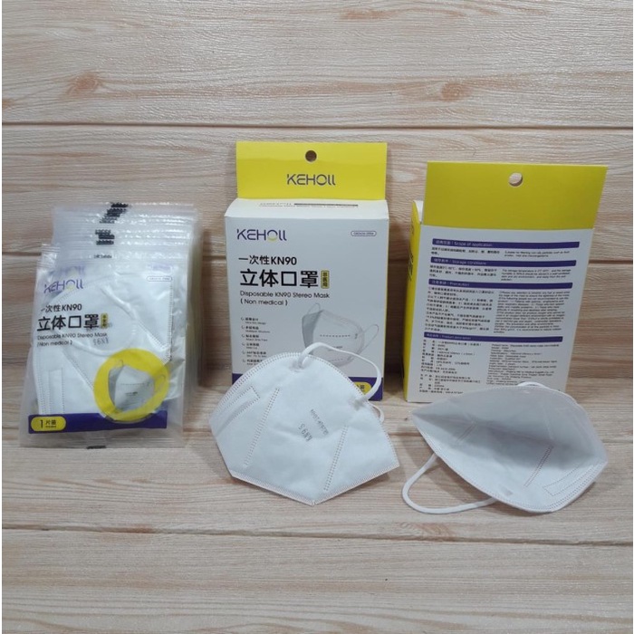36S0Fsghj Masker Kn95 Kn 95 Black Hitam Premium 5Ply 5 Ply Earloop Keholl 1 Pcs - Keholl Putih
