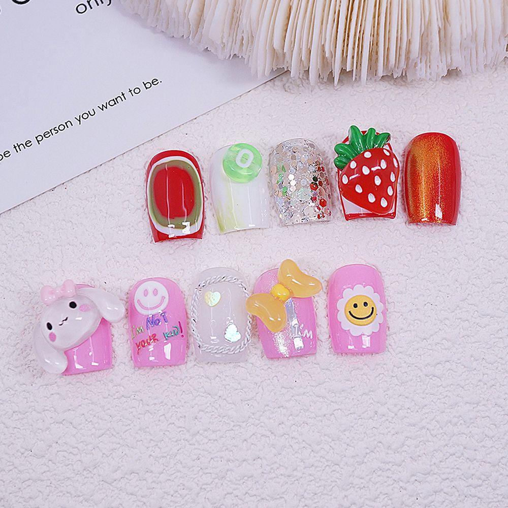 Mxbeauty 3D Dekorasi Nail Art Ikatan Simpul Indah Buah Strawberry Steel Ball DIY Hiasan Nail Art