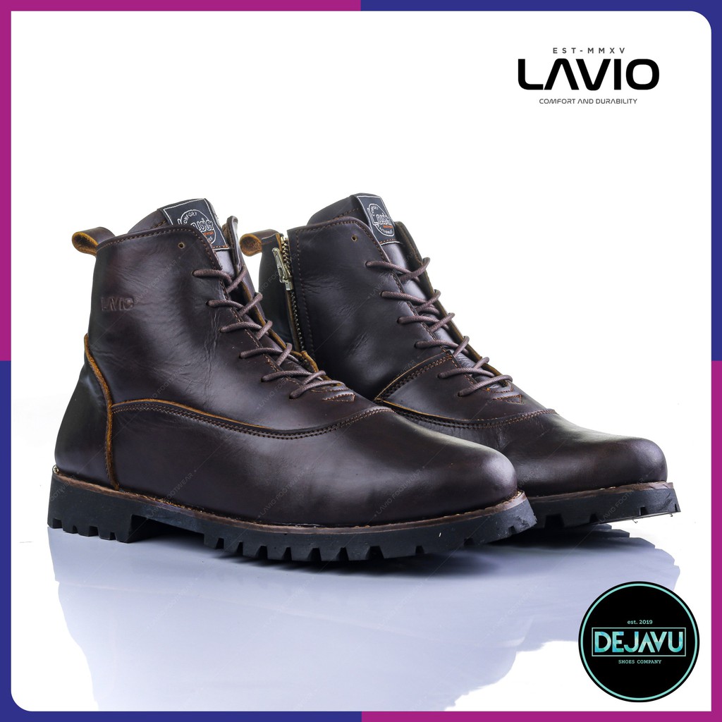 Sepatu Boots Kulit Asli Pria Original Asli Branded Lavio Nail Safety Ujung Besi Boots Klasik