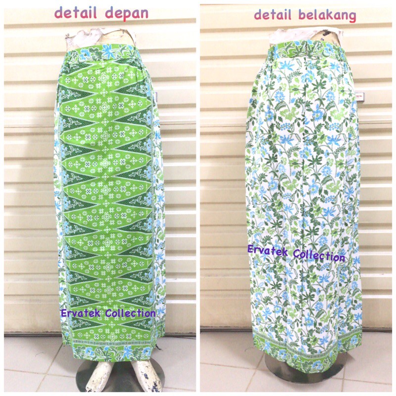 Rok Sepan Tumpal ST33 Motif Pucuk Rebung Betawi Warna biru muda putih / Bawahan Batik Kebaya