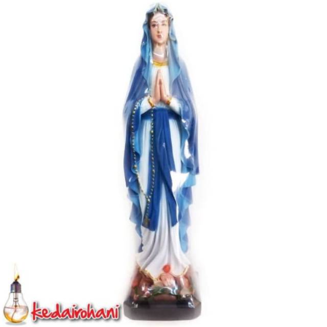 Patung Bunda Maria Lourdes 60 cm Laurdes Arca Fiberglass Hadiah Hiasan Souvenir Rohani Devosi Ibadah