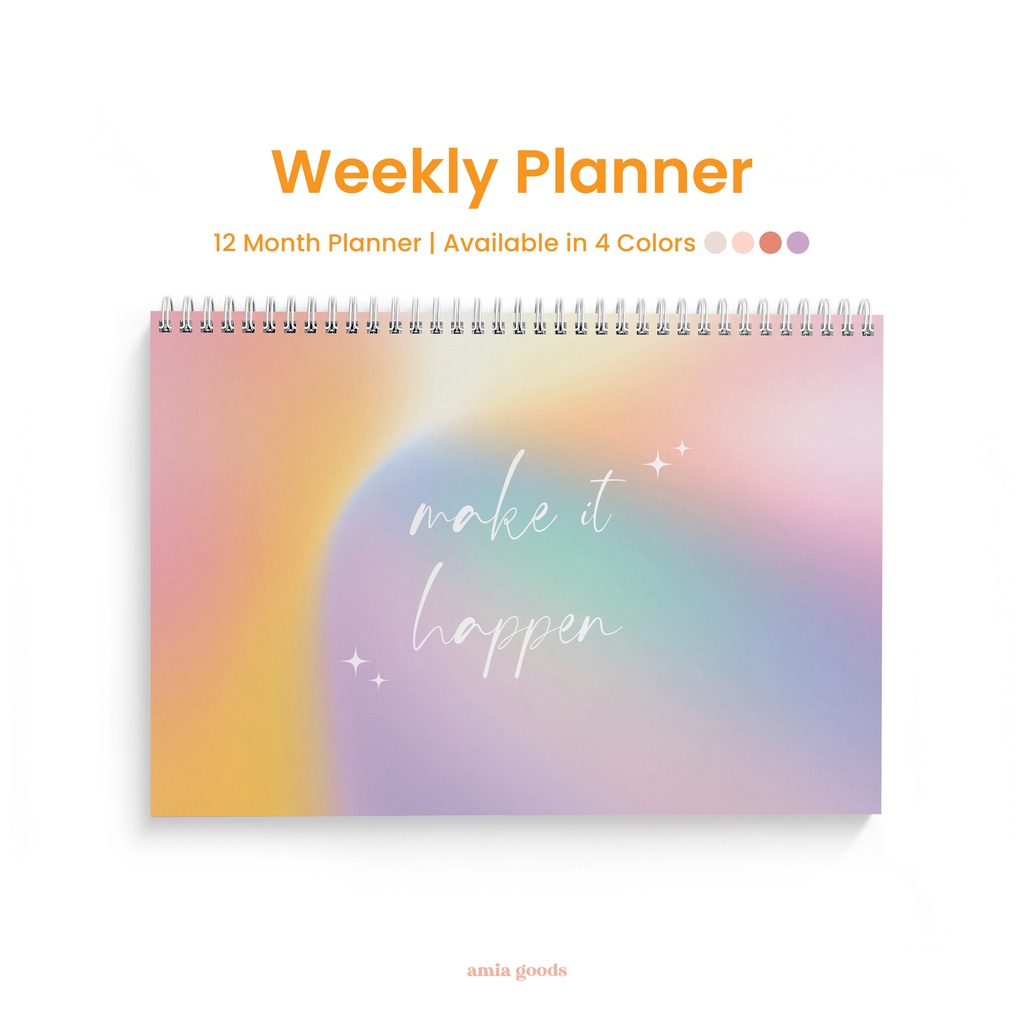 

A4 GLOWING MONTHLY PLANNER / Notepad / Tracker / 4 Colors Choices