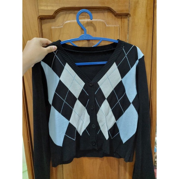 Brandy Melville dupe cardigan / kardigan rajut ketupat preloved