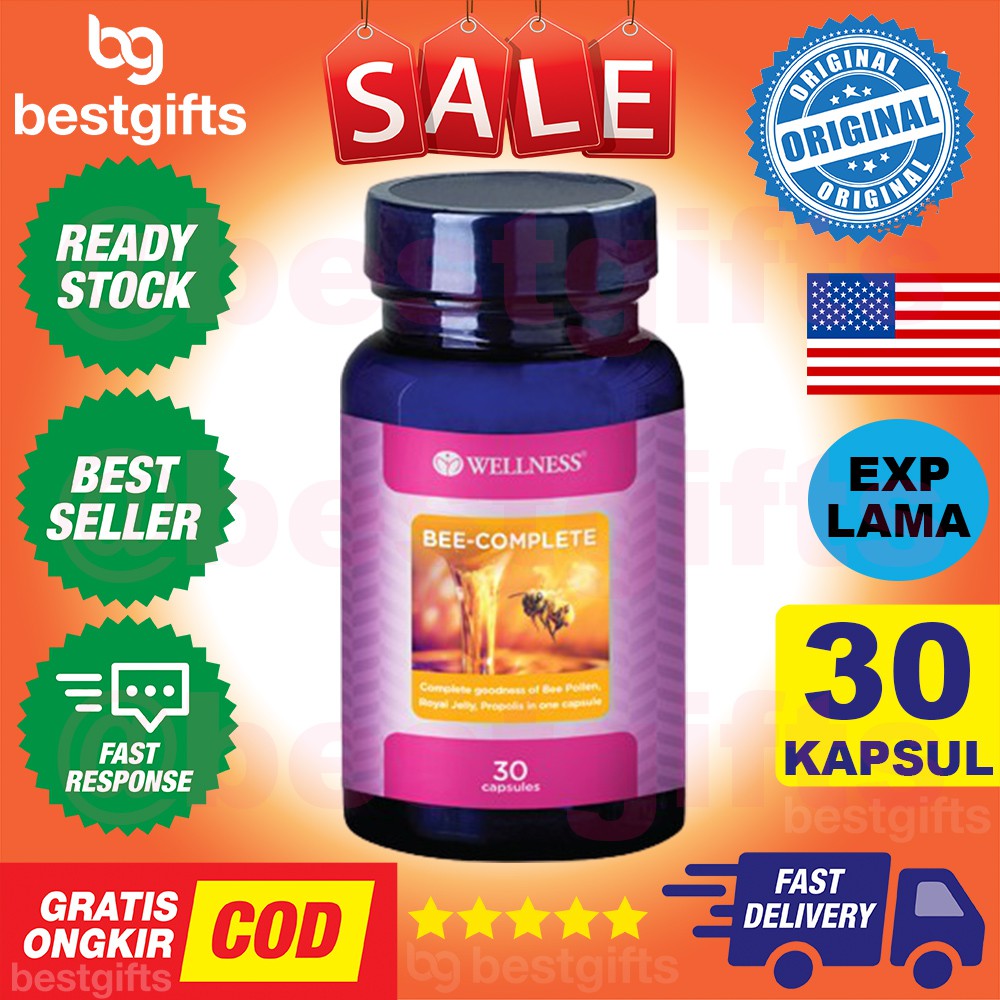 WELLNESS BEE COMPLETE 100% MADU METABOLISME KEKURANGAN GIZI MENGATASI KELELAHAN TUBUH 30 KAPSUL