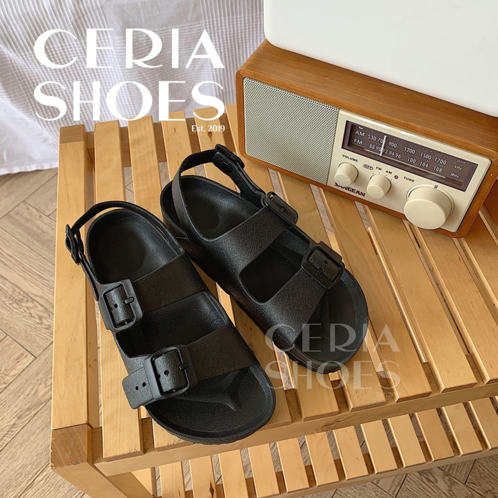 Sandal Sepatu Wanita Tali Kancing Gesper Adjustable Bahan Jelly Karet Anti Slip PVC Empuk BLC Bental