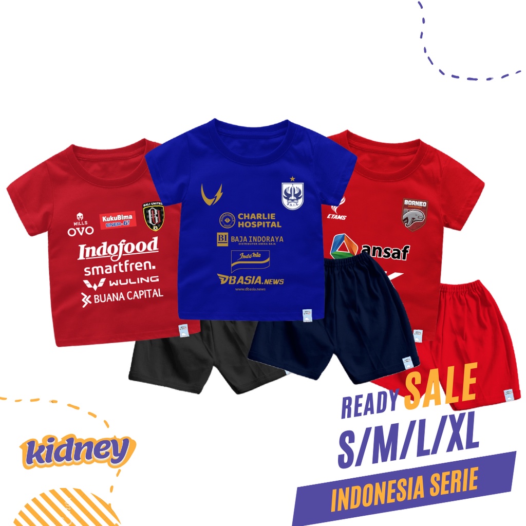 Setelan Kaos Jersey Bola Bayi & Anak Psis Semarang Bahan Katun Combed Soft