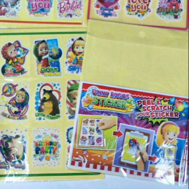 Mainan Stiker Gosok / Rugos Gambar Princess HK Frozen dkk Murah Lucu Mainan Anak Jadul