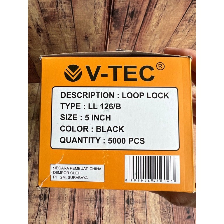 5000 pcs Loop Pin - Loop Lock V-Tec LL 126/B - Tali Hangtag - Tali Label 5 inch