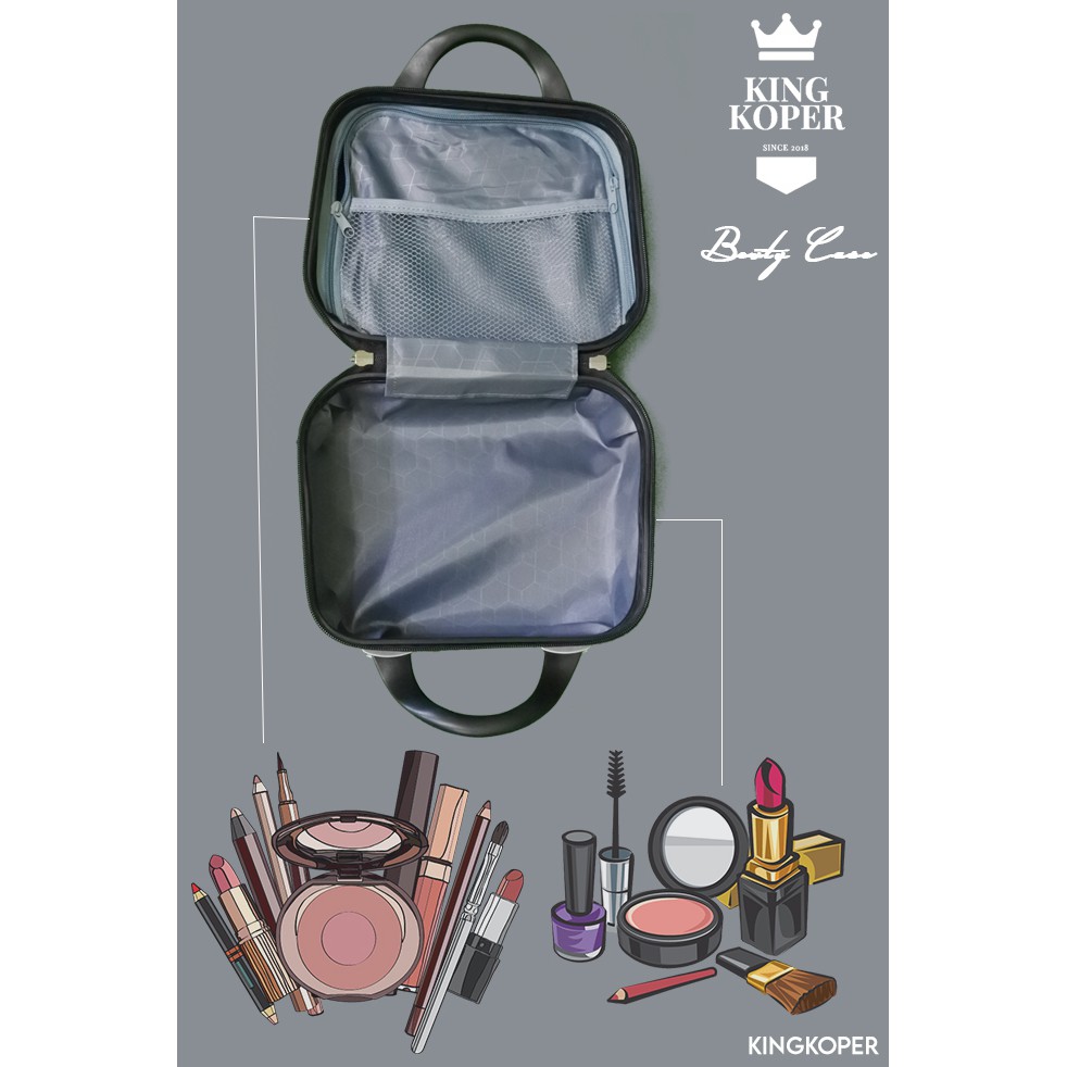 Beautycase koper 14 inch Polo - Koper motif - hardcase - travel anak - koper import - beautycase koper - beautycase murah - 12 inch - koper fiber - koper berkualitas