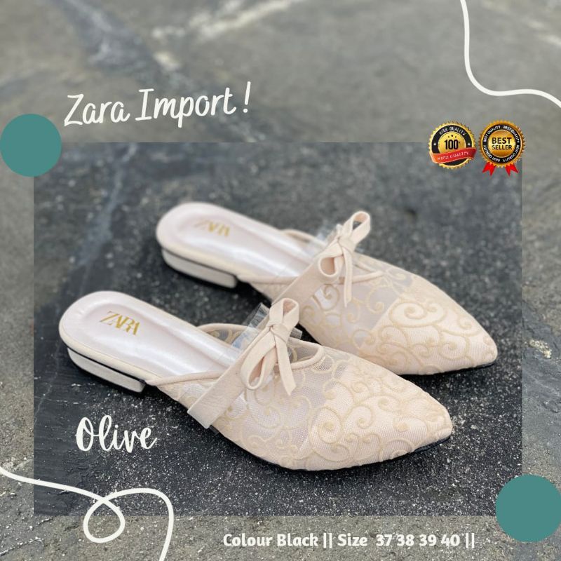 SEPATU SENDAL MULES SLOP BROKAT PITA | SENDAL KONDANGAN ALAS KARET