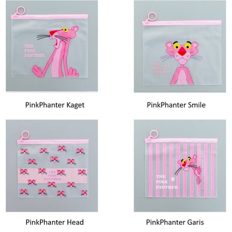 

Tempat Pensil Transparan Pink Panther / Map File / Zipper Bag