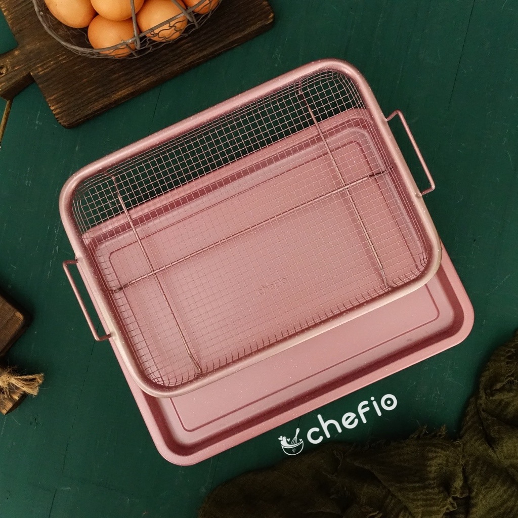 Chefio Crisper Tray Copper / Baking Tray / Cooling Rack / Peniris Minyak