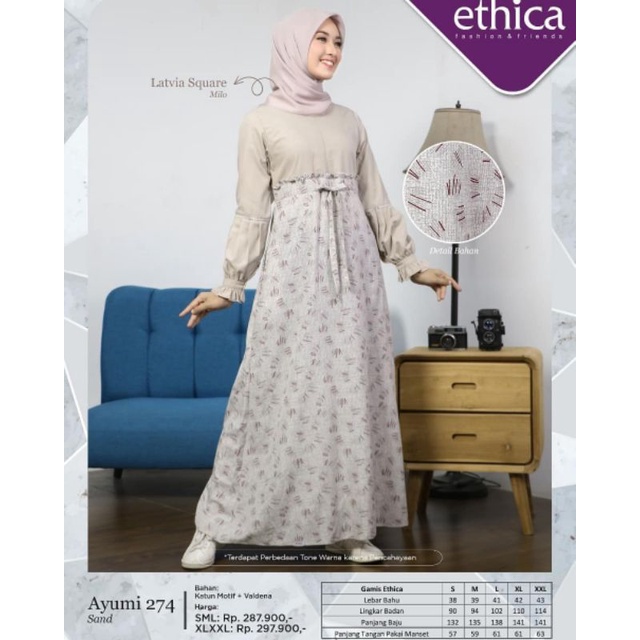 Gamis Ethica Ayumi 274 Sand