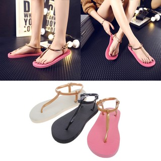 Fashion Wanita: Sandal Flip Flop Flat Pantai Model T-Strap 