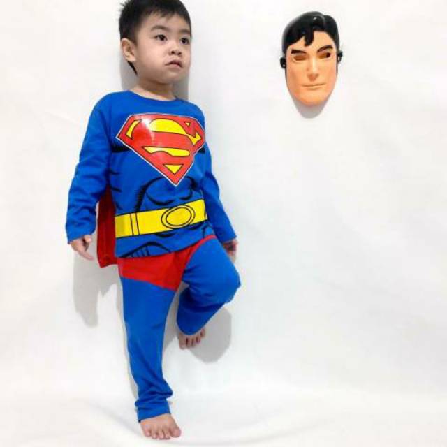 Baju anak kostum superhero superman sayap dc gratis topeng / SETELAN BAJU KOSTUM ANAK SUPERMAN SAYAP GRATIS TOPENG