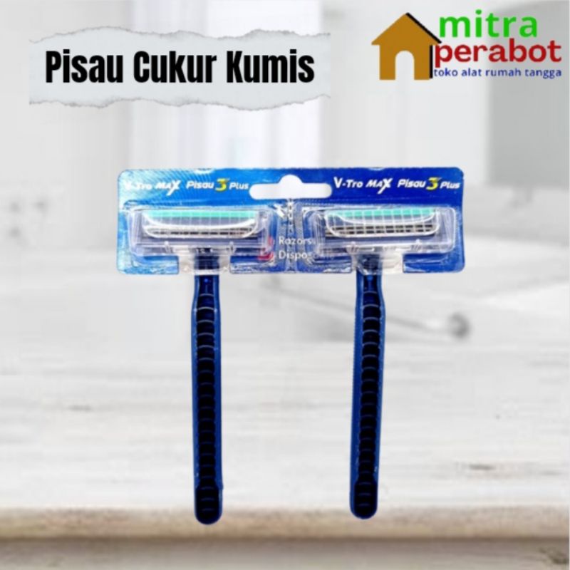 Pisau Cukur 3 Plus V-Tro Max Cukur Kumis Jenggot Silet Cukur
