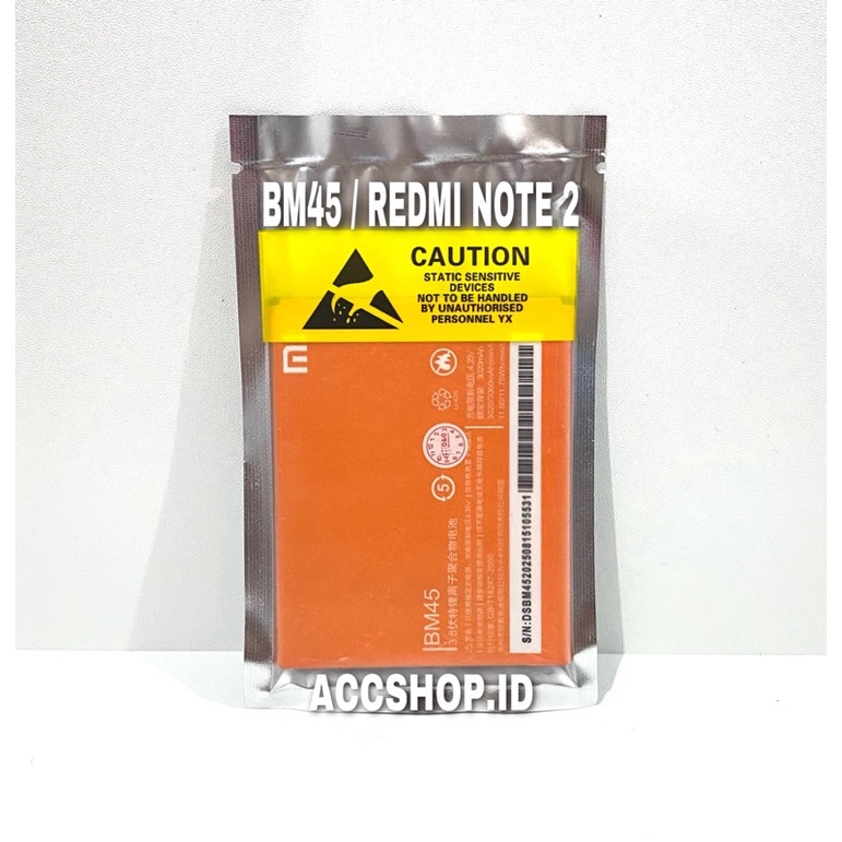 BATERAI XIAOMI REDMI NOTE 2 / BM45 / BM45 / BM-45 BATRE HP ORIGINAL OEM / BAT HP ORI / BATTERY HP