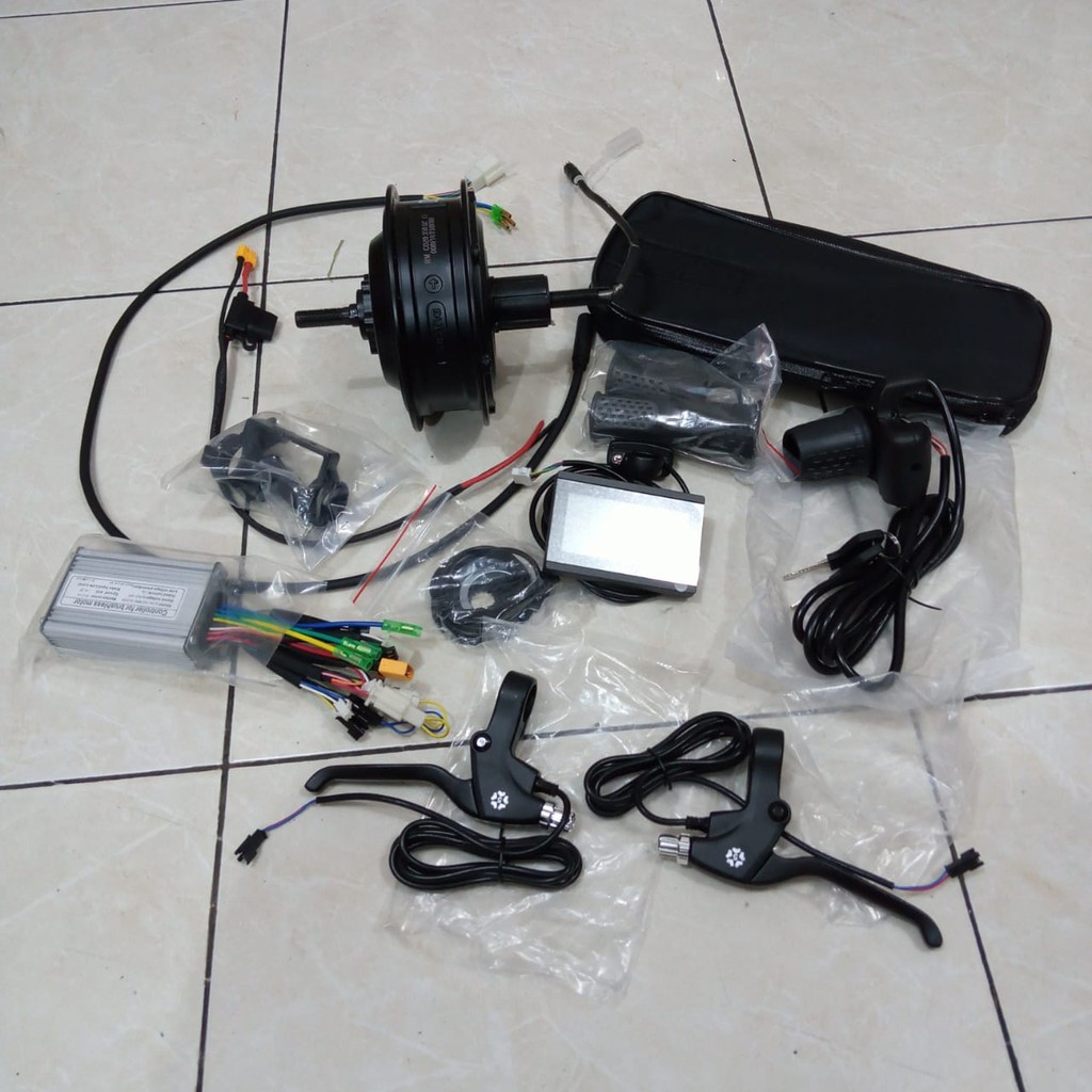 Paket Lengkap Bafang E-bike dan Battery 48V 10 AH Dinamo 350 Watt W Lengkap LCD Processor Elektronik