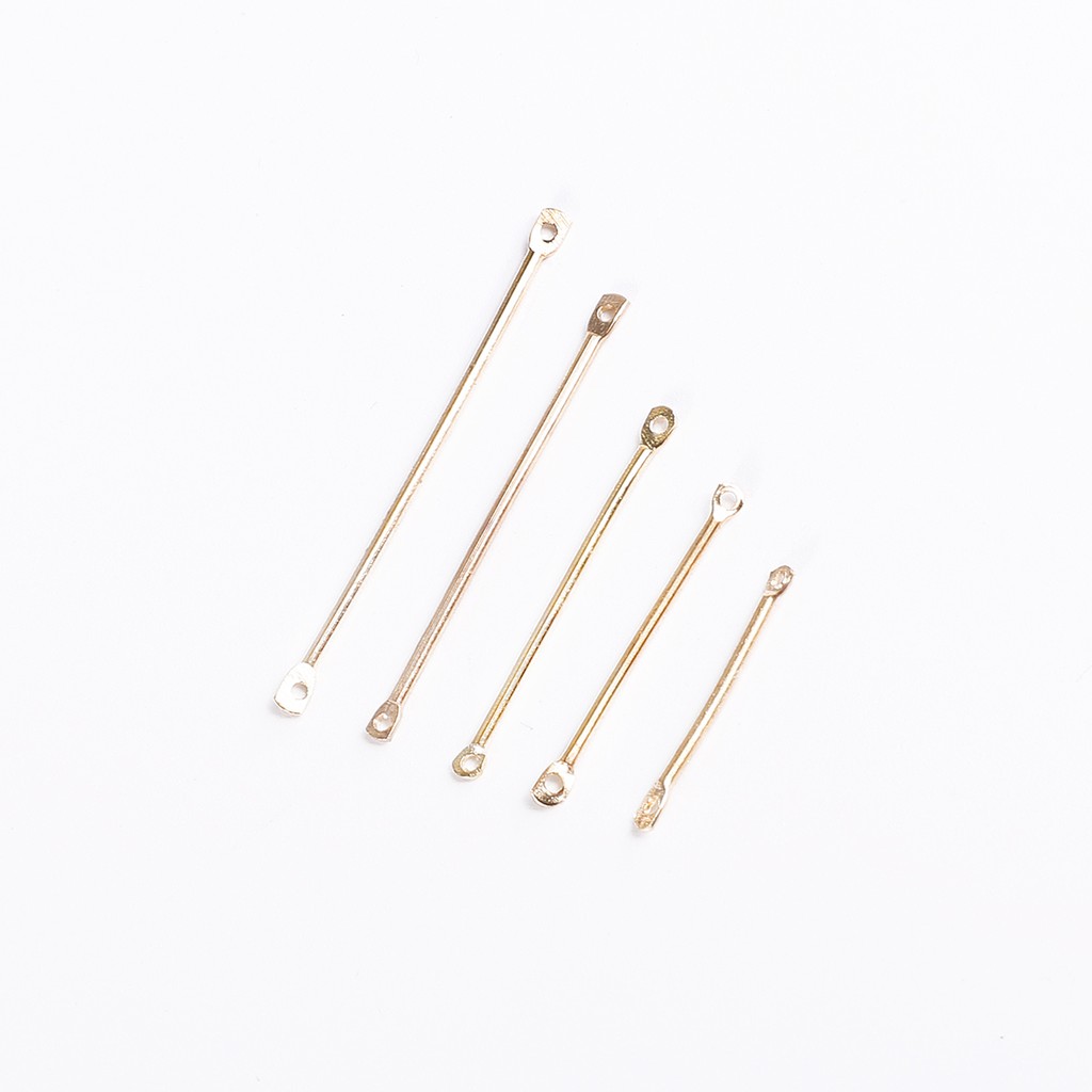 50 PCS Gold Rhodium Color Two Hole Connecting Rods Earrings Finding For Korea Minimalist Geometric DIY Handmade Accessories