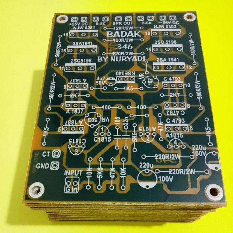 PCB driver power NKRI badak 1500w mono