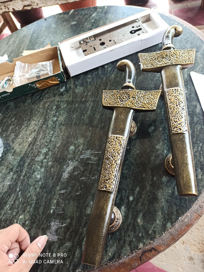 Logamjowo Set Hendle Pintu Rumah Keris Hendle Dan Body Kunci