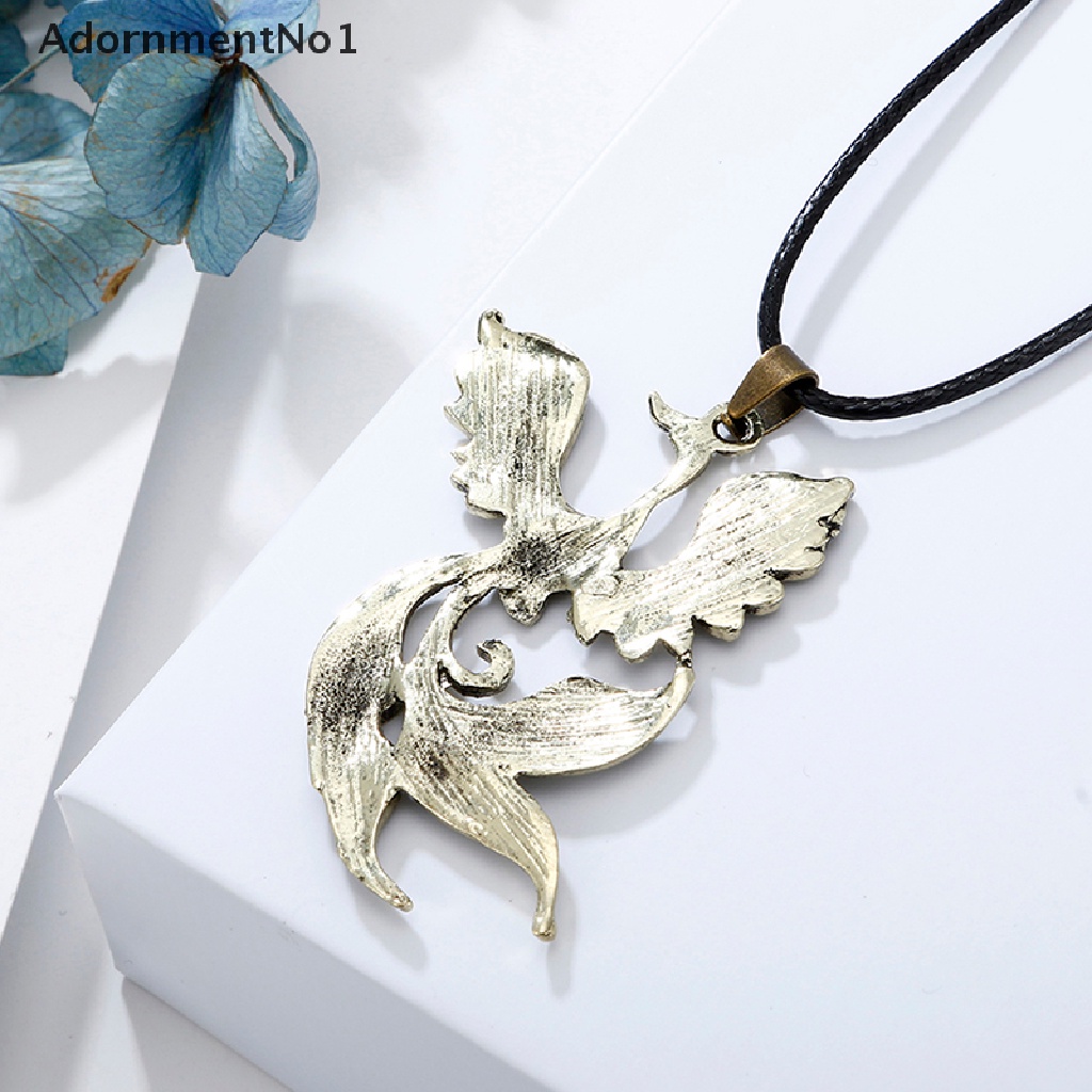 (AdornmentNo1) Kalung Rantai Dengan Liontin Burung Phoenix Vintage Untuk Pria / Wanita