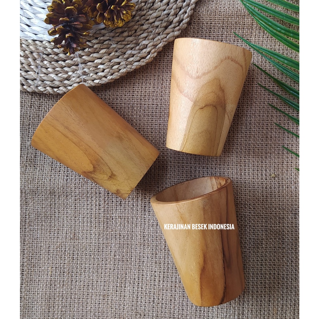 GELAS DATAR KAYU JATI// Gelas minum// Gelas kopi// Gelas wedang uwuh// Gelas kayu// Gelas murah// Ke