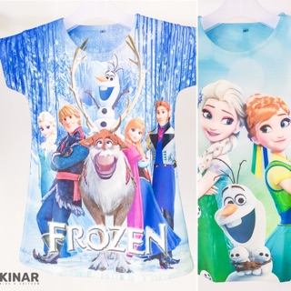 DRESS KARAKTER ANAK  PEREMPUAN FROZEN  ANNA ELSA OLAF SNOW 