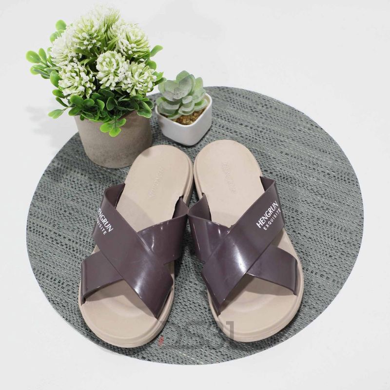 SANDAL WANITA TALI SILANG HENGRUN 6002 | EMPUK ANTI SLIP