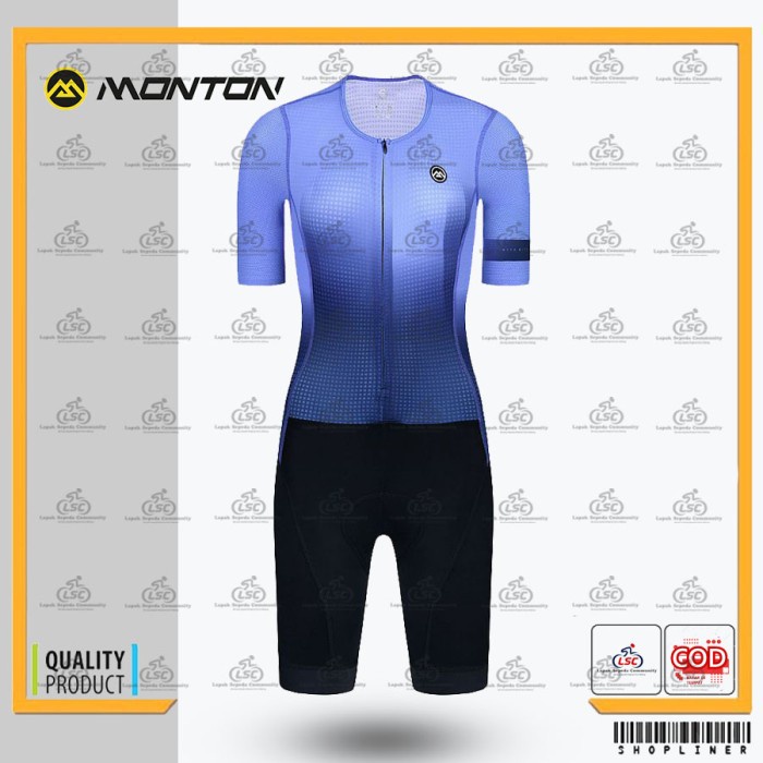SKINSUIT SEPEDA MONTON WOMEN URBAN SHAZZLING CYCLING JERSEY SEPEDA ORI - S