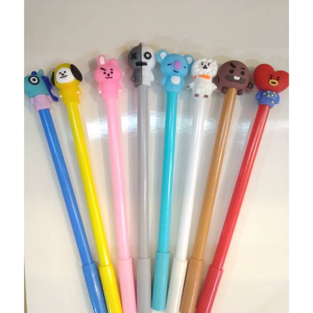 

Pulpen gel karakter bts/bt21 menggemaskan isi 12 pcs