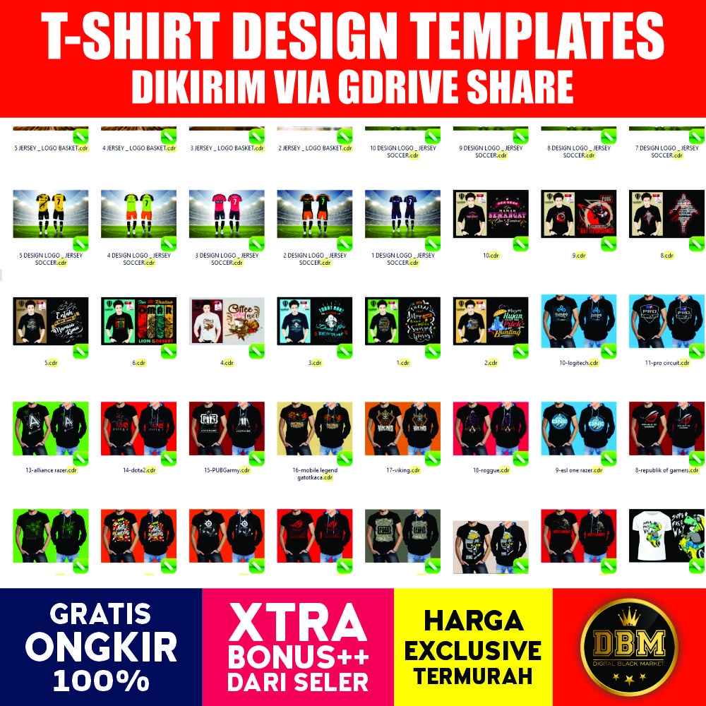 100 Desain Kaos Gamer Pilihan - Photoshop &amp; Coreldraw