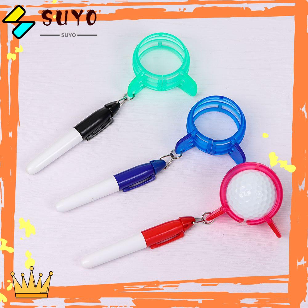 Suyo 1 Set Cetakan Penanda Bola Golf 360 Derajat 3 Warna Bahan Plastik