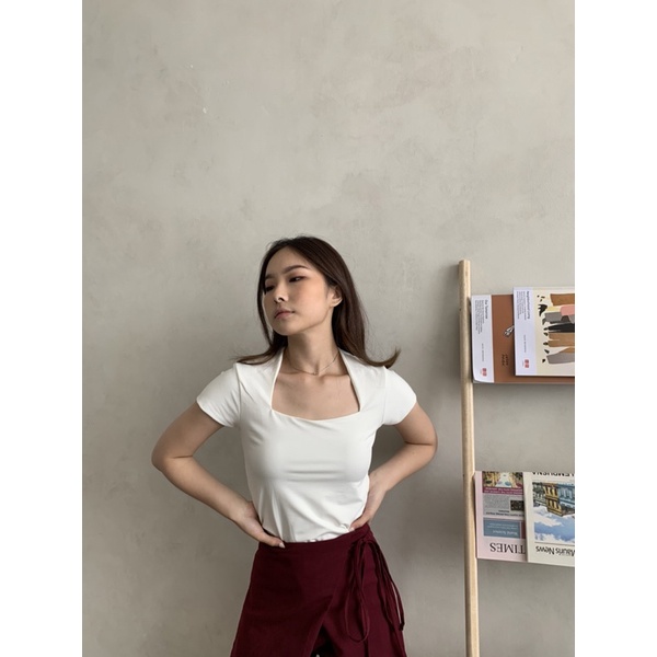 Kuma Square Neck Top / Blouse Wanita