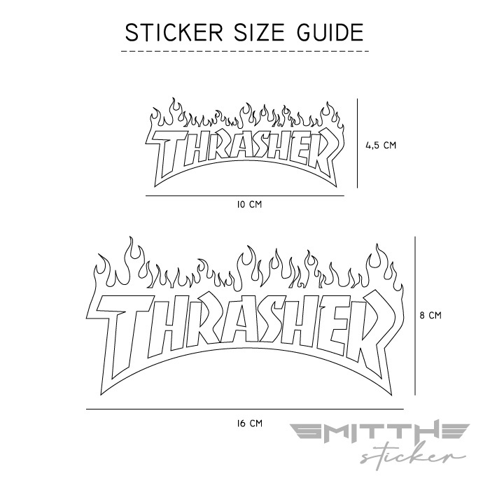 Stiker THRASHER Cutting Sticker Decal Waterproof aksesoris Motor Mobil