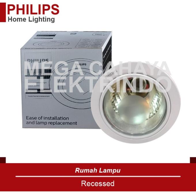 @#@#@#] PHILIPS DOWNLIGHT 13804 Glass Recessed White| Rumah Lampu 4"